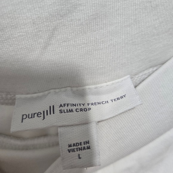 J.Jill Pure Jill Affinity French‎ Terry Slim Crop Pants Women's  White - Large - Picture 6 of 7